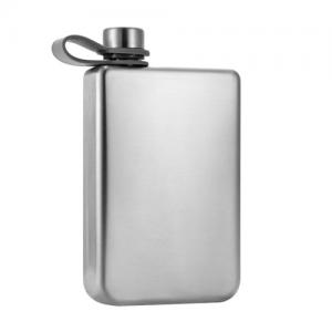 8oz stainless steel silver pocket flask 