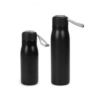 Satinless steel double wall vacuum insulated flask with leakproof portable lid