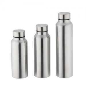 Reusable single wall stainless steel water bottle