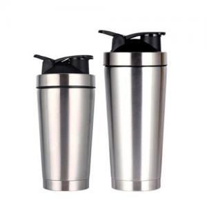 Reusable stainless steel protein shaker