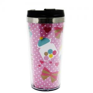 16oz double wall promotional paper insert auto coffee mug