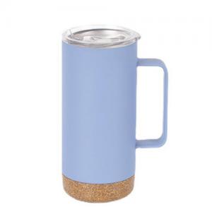 17oz double wall insulated vacuum tumbler with handle and cork bottom